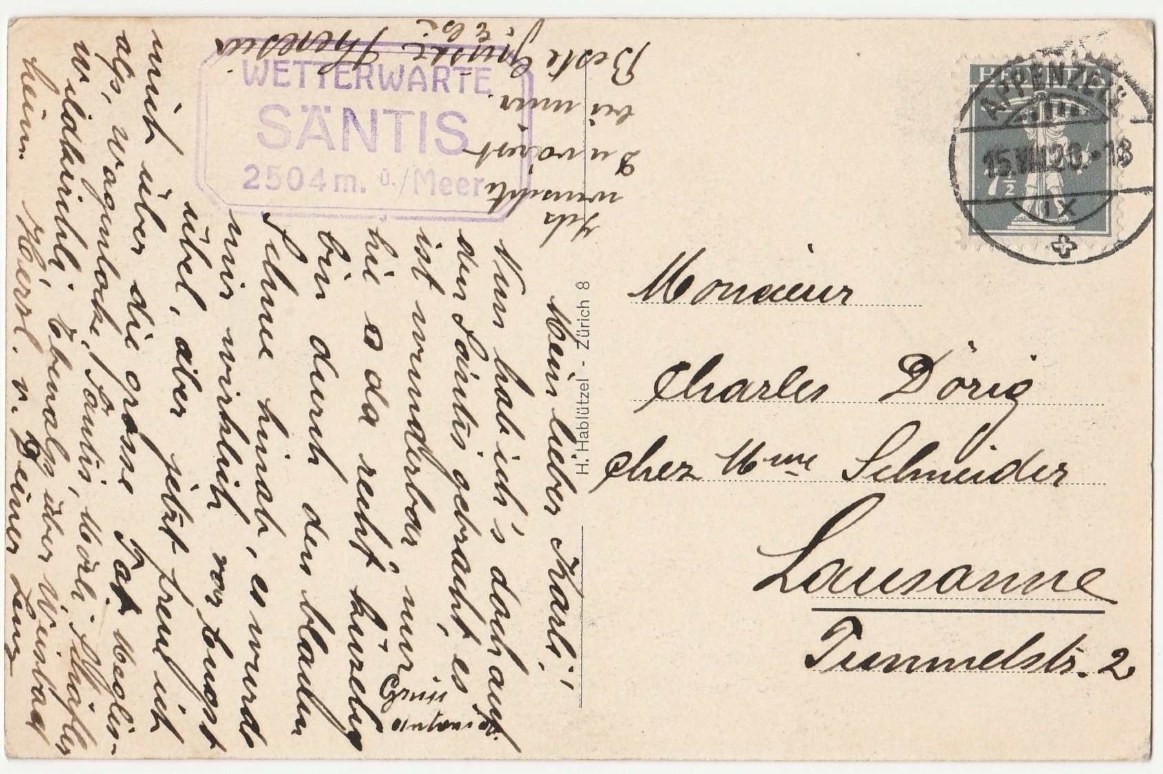 Cartoline postali: 15.VII.20 - eher seltene Karte – Usato da Fällanden venduto da Blausegelfliege 1