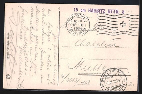 Cartes postales: AK Bülach, Teilansicht mit Kirche, 1918 – D'occasion à Berlin par bartko-reher 1