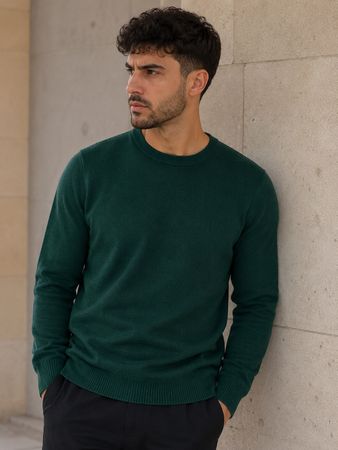 Schöner dunkelgrüner Pullover von Primark, Gr. L