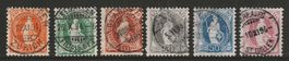 1891 : Serie Stehende Helvetia Nr. 66C - 71C : KP 345.--