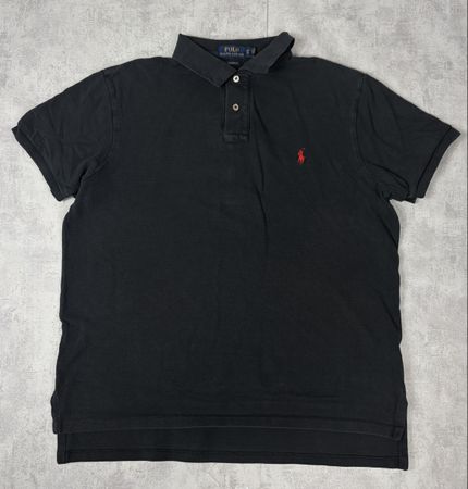 Polo Ralph Lauren Noir Logo Rouge Custom Fit Coton - XL #55