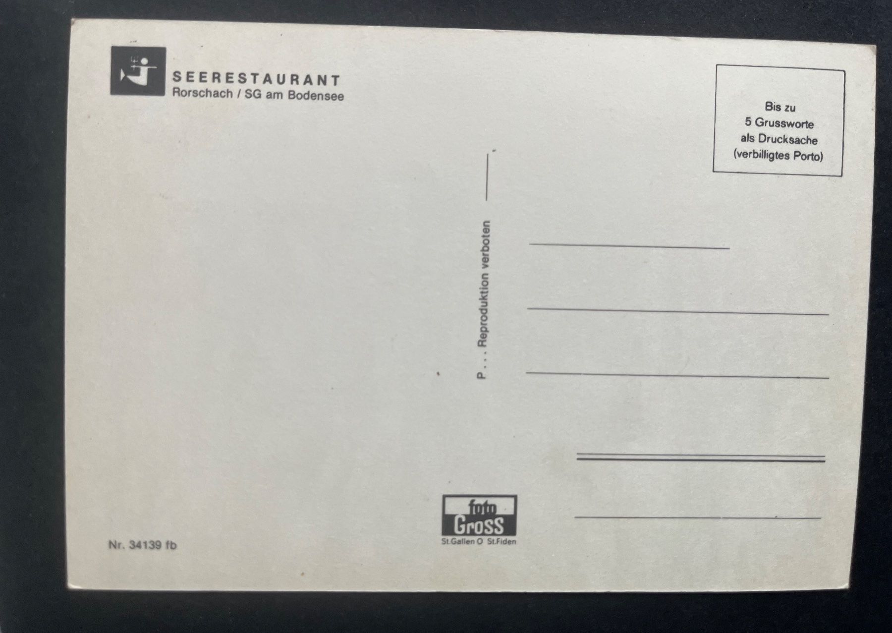 Cartoline postali: RORSCHACH AM BODENSEE, Seerestaurant, Personenschiff – Usato da Ostermundigen venduto da DaxKarten-75 1
