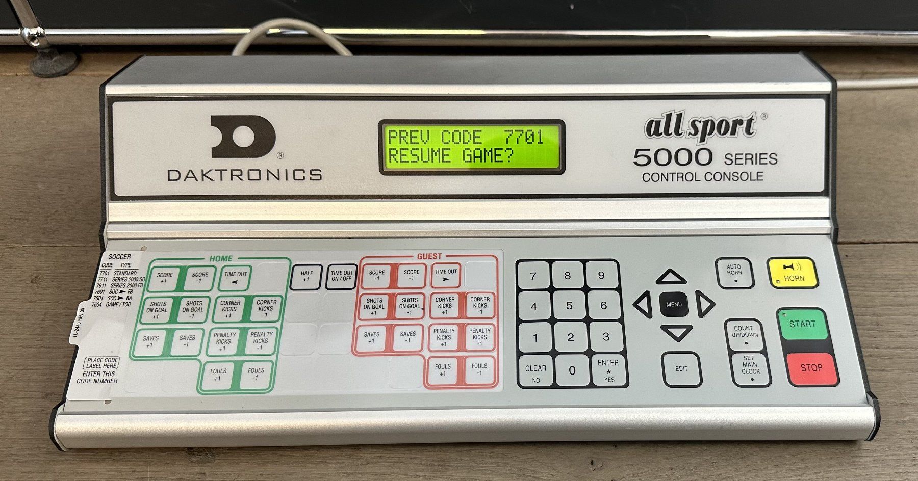 Componenti elettronici: Daktronics Bedienpanel Allsport 5120 – Usato da Rüti ZH venduto da Philippek