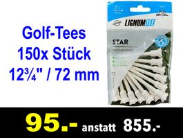 🔴  Golf-Tees Lignumtee 150x Stück 12¾" / 72 mm /838X