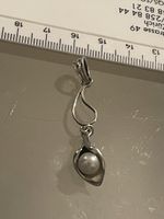 Vieux Pendentif argent 925 et véritable perle grise bon état