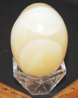 Deko - Heilstein W-65 – Ägyptischer Alabaster - Ei 4 x 6 cm