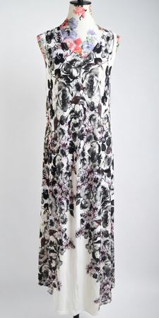 Sommerliches Maxikleid mit Blumenmuster, Gr. XL