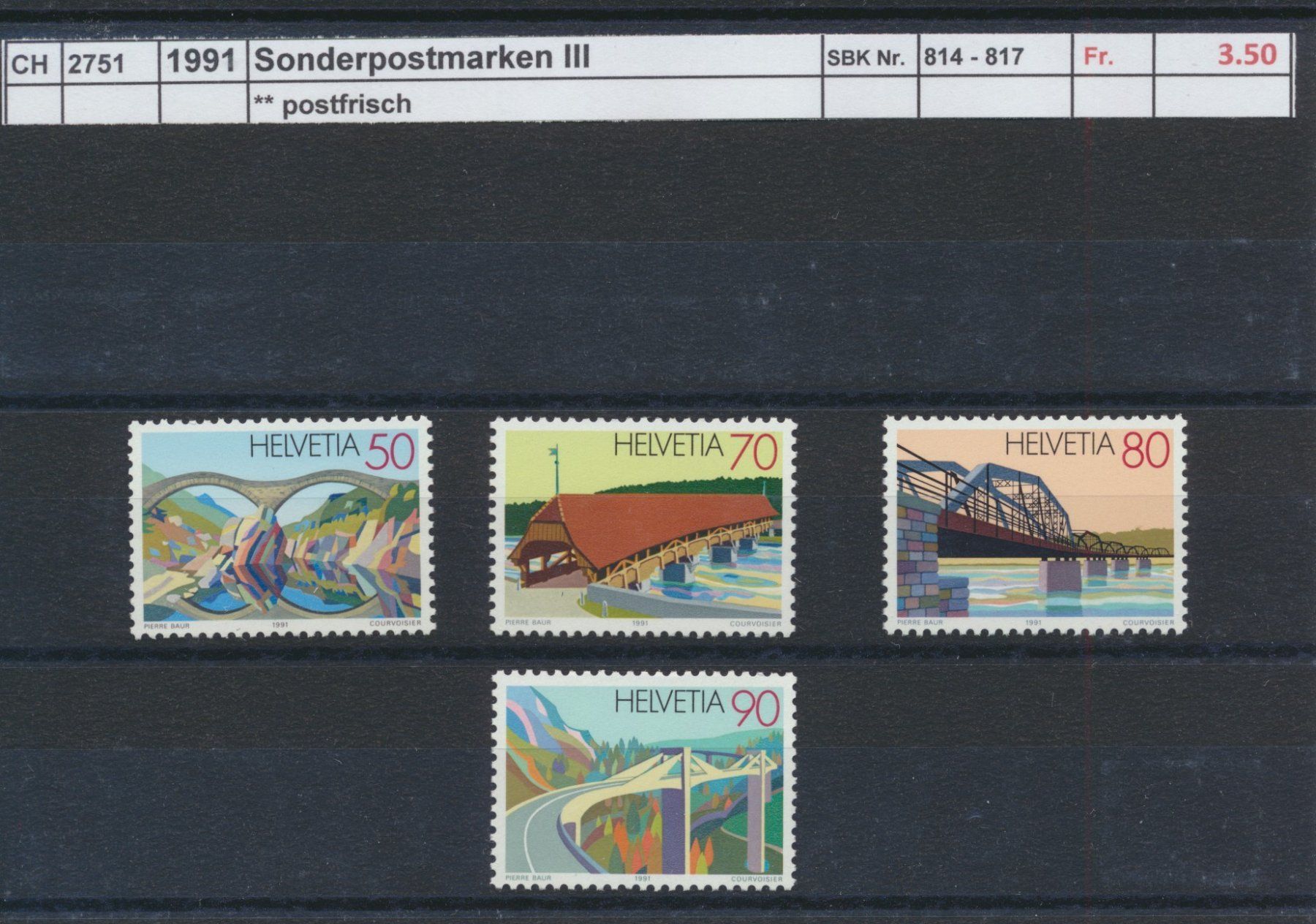 Alle Briefmarken: 1991 Sonderpostmarken I, ** postfrisch – Neu (gemäss Beschreibung) aus Winterthur von Zupogeru