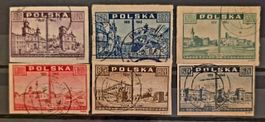 Polen 1945 Warschau Wiederaufbau Ungezaehnt 6V Komplett GEST