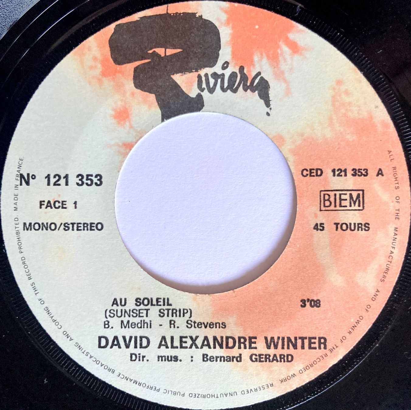 Dischi in vinile: DAVID ALEXANDRE WINTER - AU SOLEIL – Usato da Bottens venduto da hotter-than-hell 2