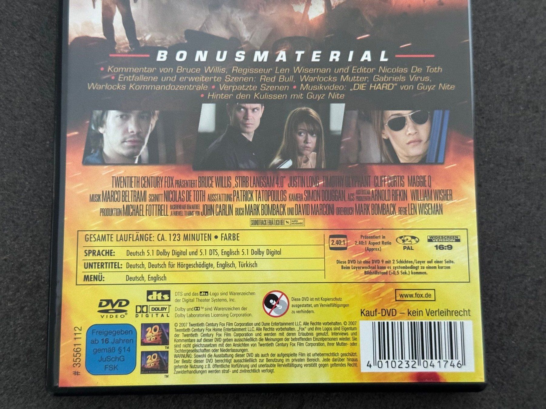 Tutti i DVDs: Stirb langsam 4.0 DVD mit Bruce Willis DE/EN – Usato da Fribourg venduto da tschjoly 3