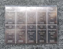 Silber-Tafelbarren Degussa 10x10=100g