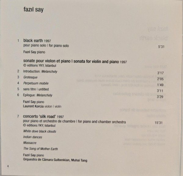 CDs: Fazil Say - Black Earth – Gebraucht aus Unterbäch von eqlut 3