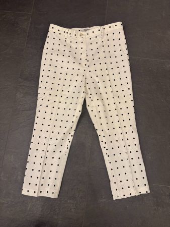 Damen Hose BANDOLERA Jeans Gr. 42 weiss mit Punkten
