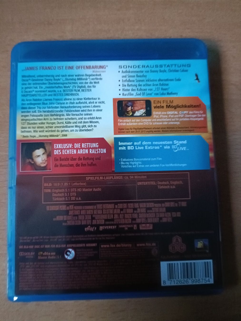 Tutti i DVDs: 127 Hours Blu Ray – Usato da Köniz venduto da Movieportal007 1