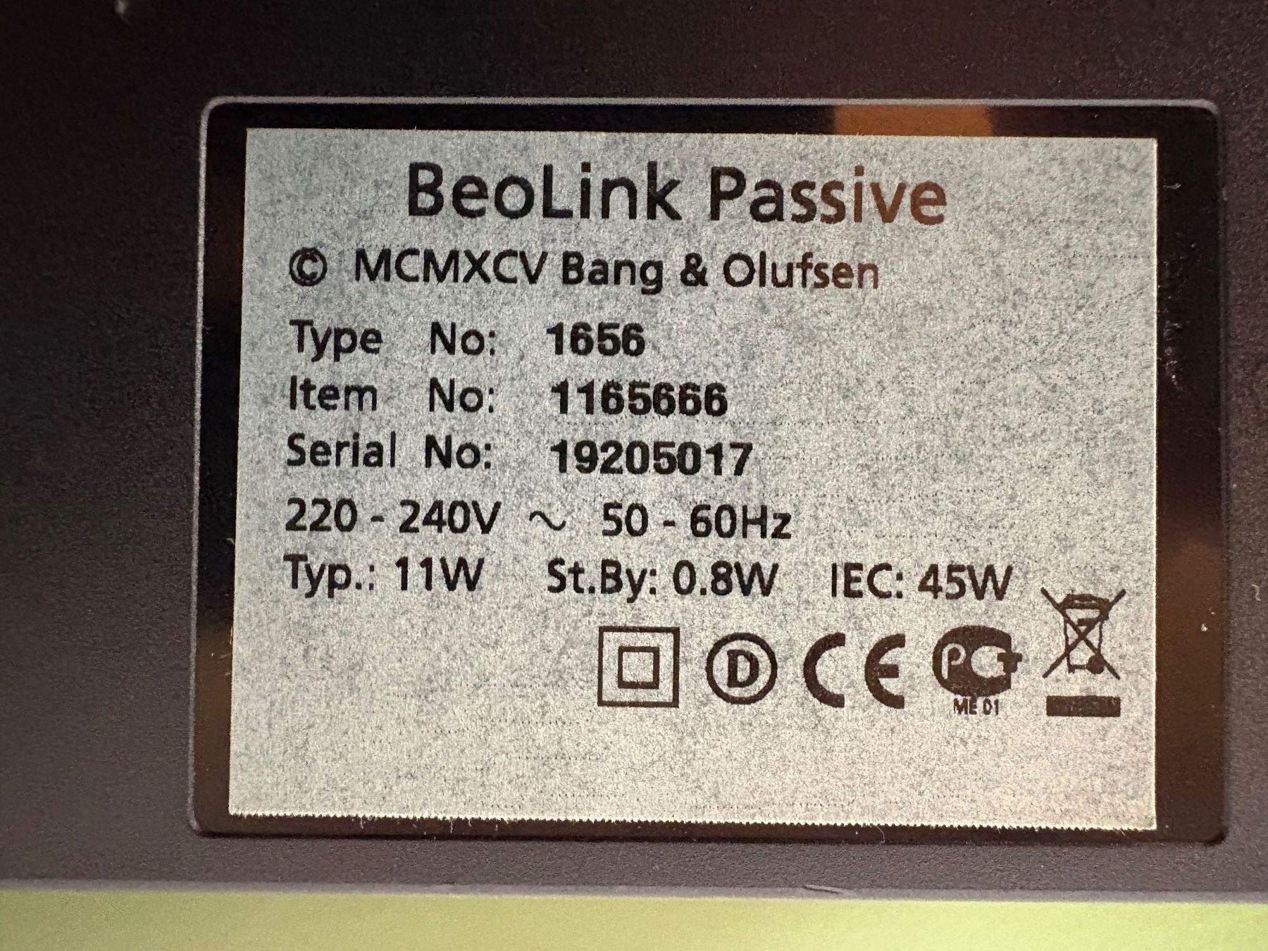 Bang & Olufsen Verstärker: Bang & Olufsen BeoLink Passive – Gebraucht aus Weite von FTW-AG 1