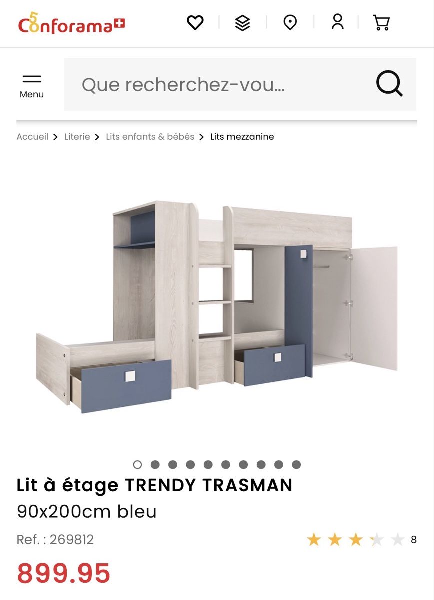Letti: Lit double enfant avec armoire – Usato da Salvenach venduto da gwenwywar