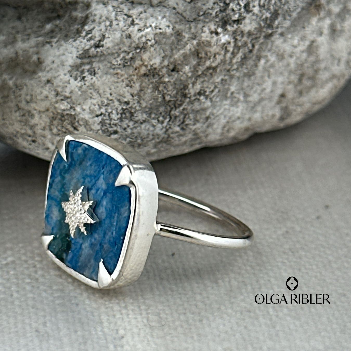 Olga Ribler Anelli: Feiner Silber Ring 925 mit Chrysocolla Grösse 56 – Nuovo (secondo la descrizione) da Luzern venduto da Schmuckoutlet 3