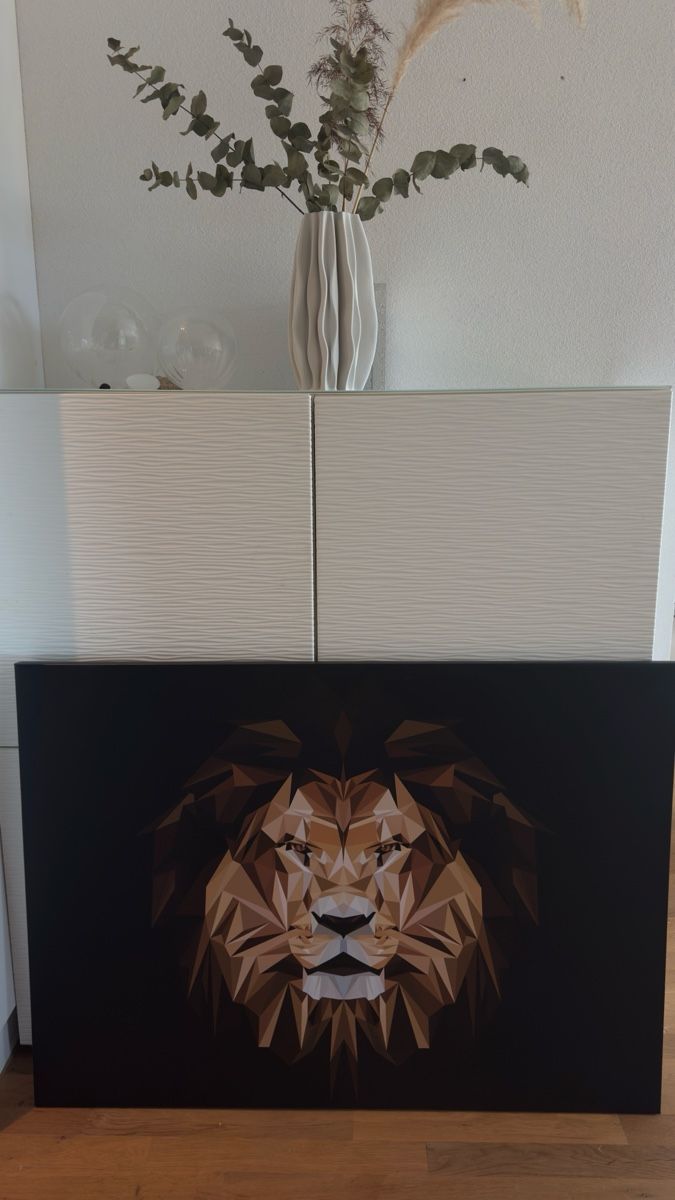 Dipinti: Geometric Lion Canvas Art Print - Modern Wall Decor – Nuovo (secondo la descrizione) da Wilen b. Wollerau venduto da ler_w796
