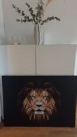 Geometric Lion Canvas Art Print - Modern Wall Decor