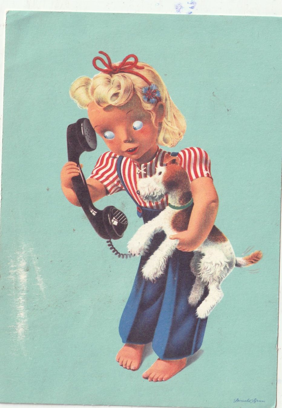 Cartes postales: Mädchen mit Hund – D'occasion à Lumbrein par made02