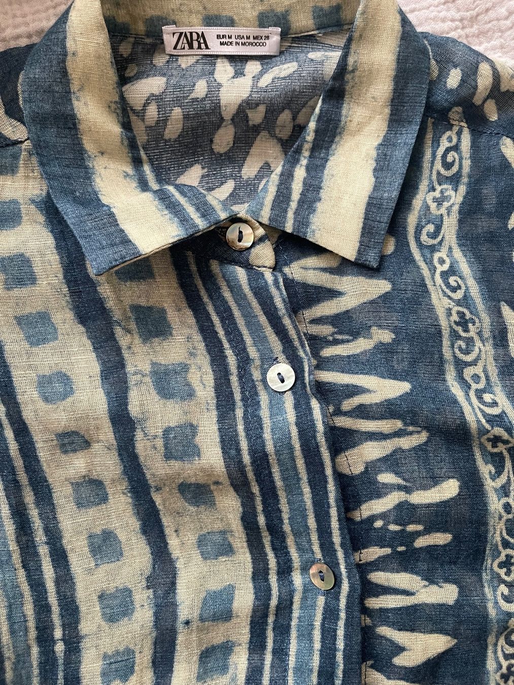Zara Camicette: Gemustertes Hemd Leinenmischgewebe, Versand Möglich – Nuovo (secondo la descrizione) da Zürich venduto da Fashionista00 3