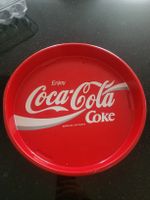Serviertablett Coca-Cola rund rot Metall gebrauchter Zustand