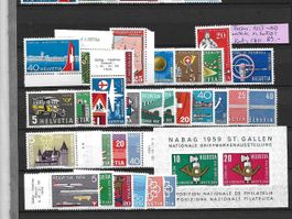 Freim 1953 - 1959 mit Block ** Restlot Kat: CHF 89.-