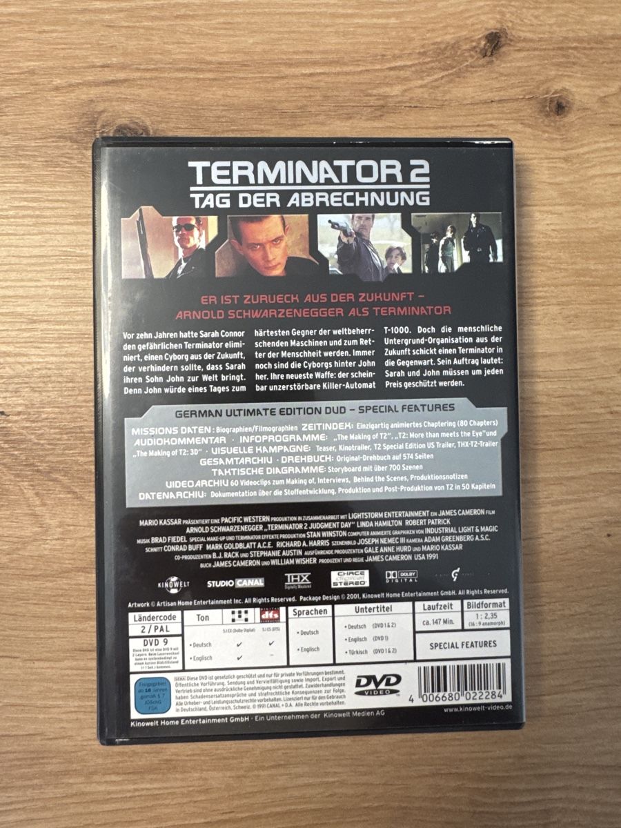Tutti i DVDs: Terminator 2 - Tag der Abrechnung DVD - Top Zustand! – Usato da Biberist venduto da etesummer 1