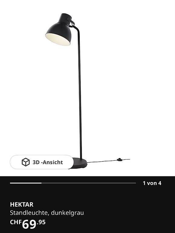 Ikea Lampade: Ikea Standleuchte / Stehlampe Hektar anthrazit – Usato da St. Margrethen SG venduto da p96