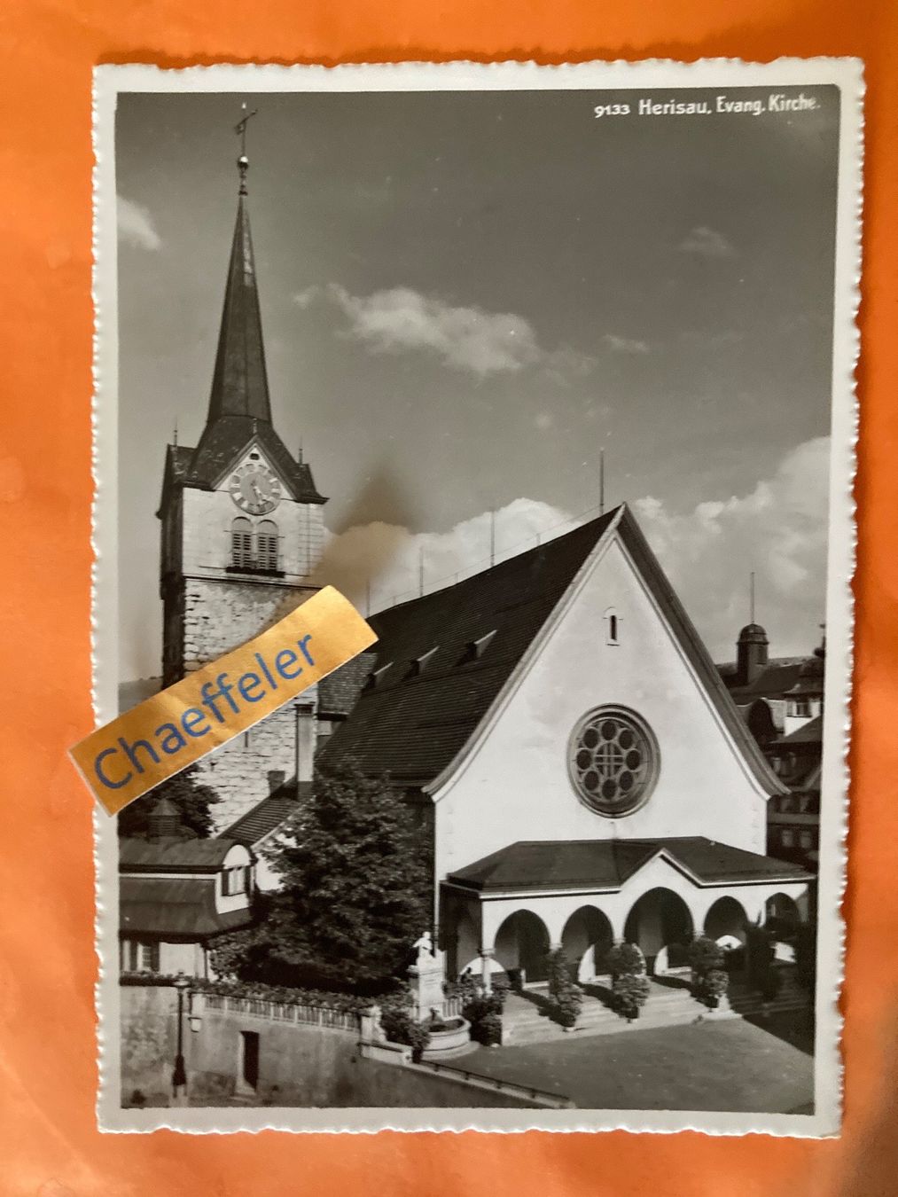 Ansichtskarten: 9133 Herisau, Evang. Kirche – Gebraucht aus Zürich von Chaeffeler