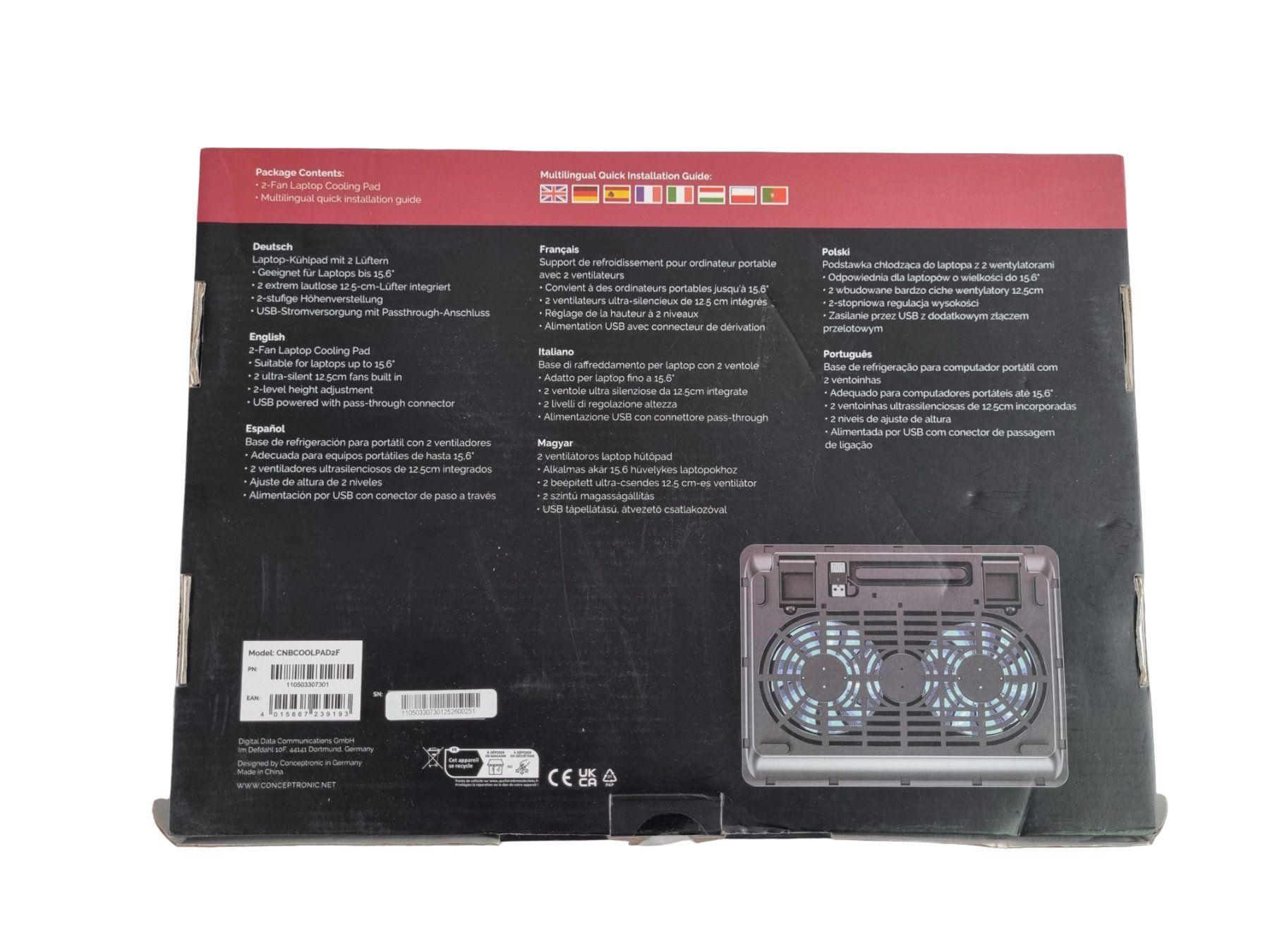 PCs: CONCEPTRONIC Thana 2F Laptop Cooling Pad – Neu (gemäss Beschreibung) aus Wangen b. Olten von Restwert_Wangen 1