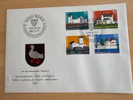 Pro Patria 1977 Ersttagsbrief Sargans Bundesfeier Schweiz CH