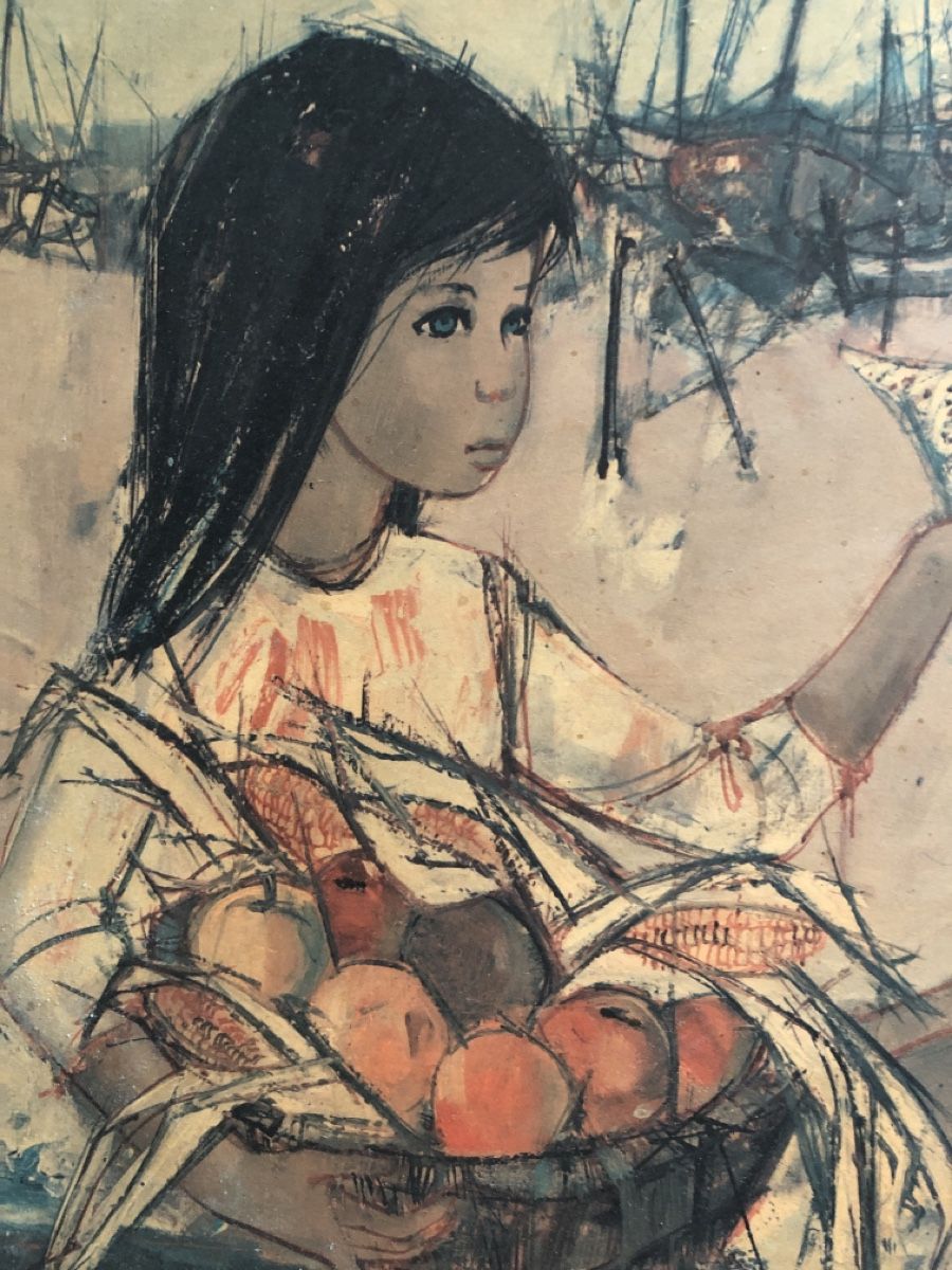 Gemälde: Vintage Kinderbild gerahmt – Gebraucht aus Grandval von ChezJerome 2