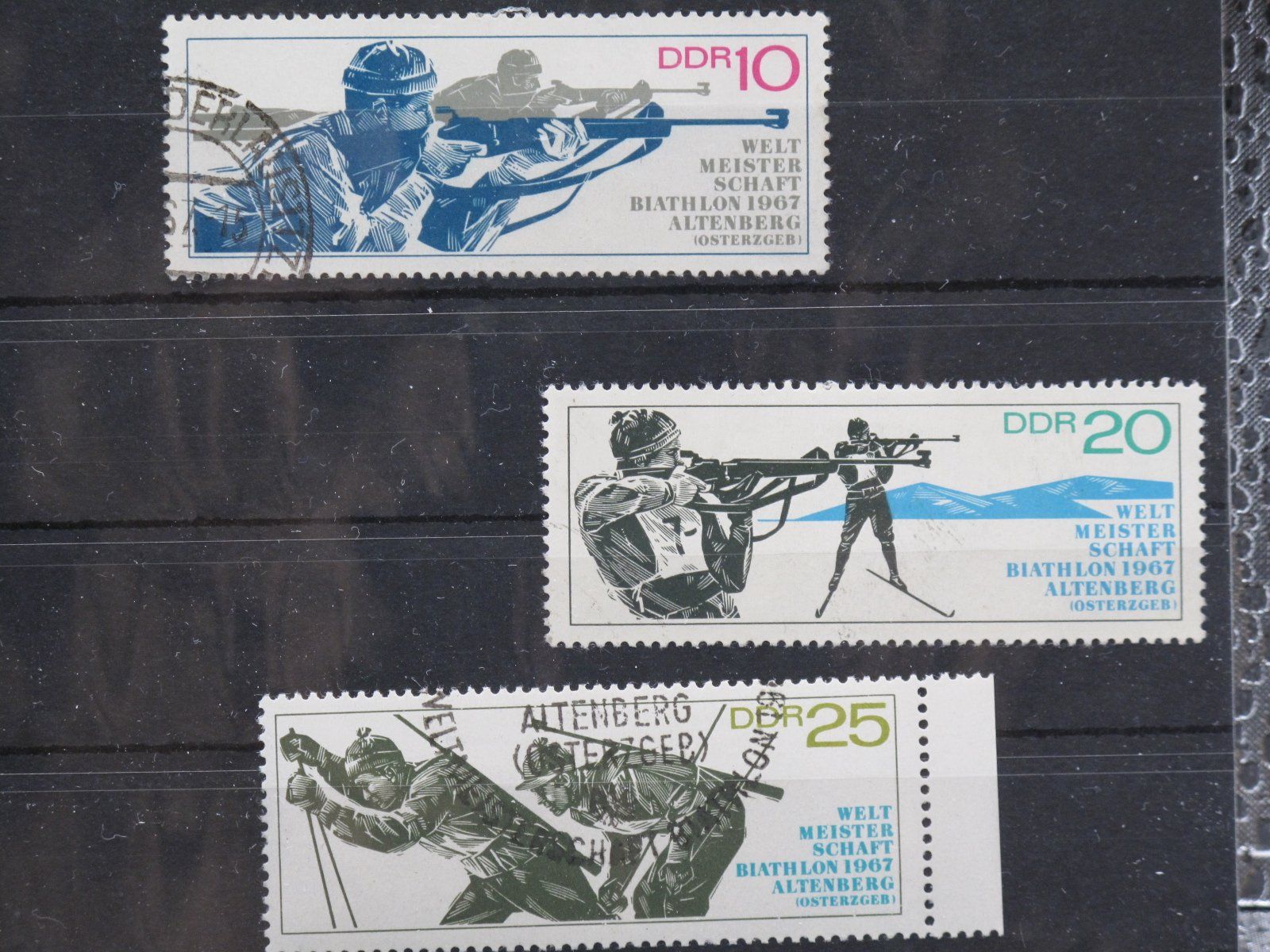 Tutti i francobolli: DDR 1967 Biathlon WM  gest. – Usato da Wil SG venduto da fva01
