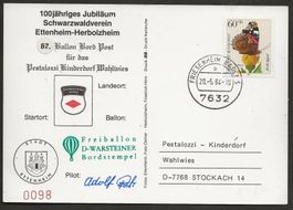 Ballon 1984 Deutschland Ettenheim Friesenheim Luftpost