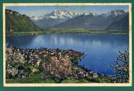 Montreux, Gesamtansicht, 1948, gelaufen