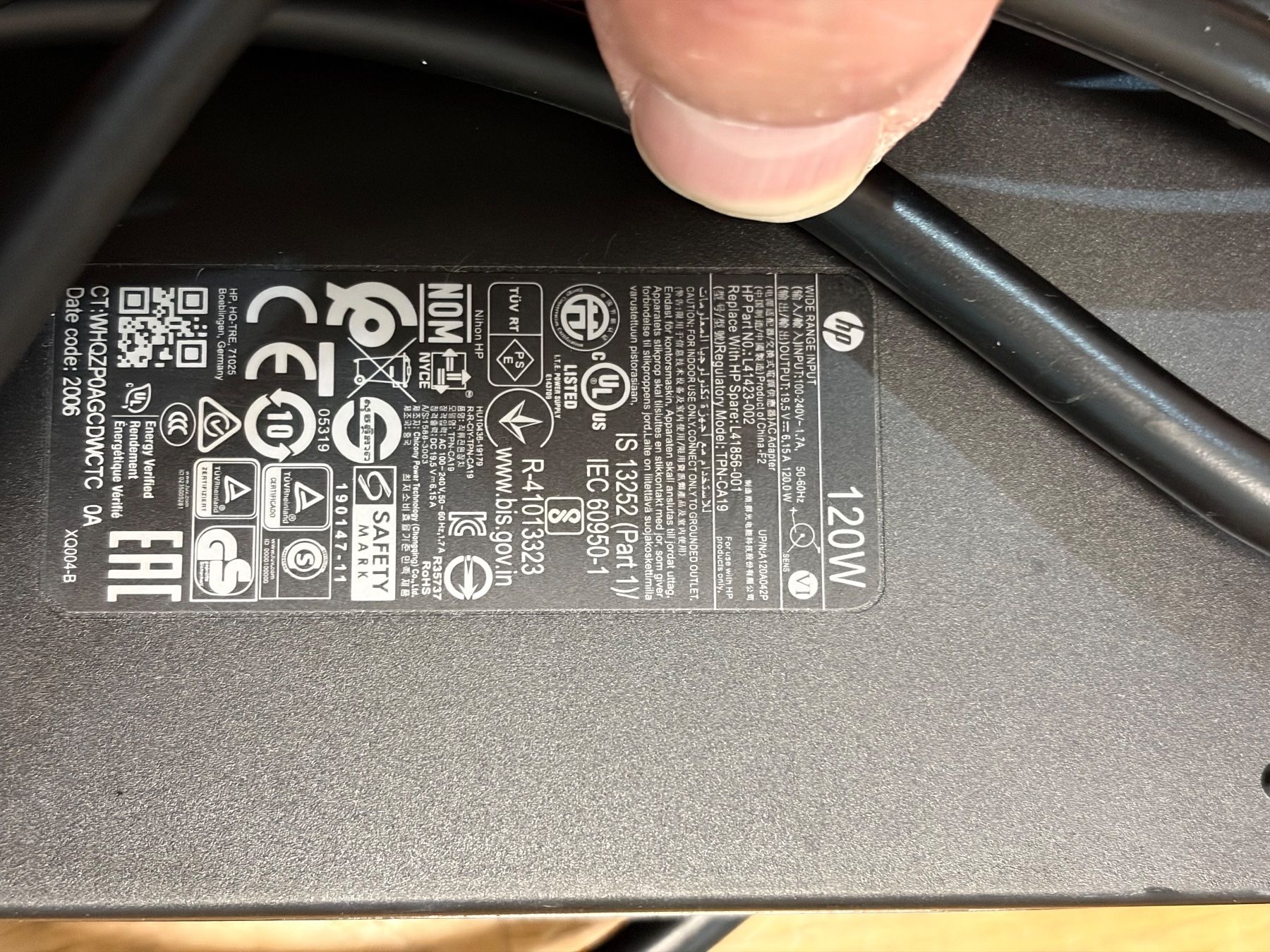 Caricabatterie: HP Netzteil 120W – Usato da Lostorf venduto da fmeyer2 1
