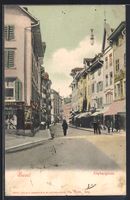 AK Basel, Blick in die Gerbergasse, 1909