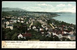 AK Thalwil, Ortsansicht mit Zürichsee
