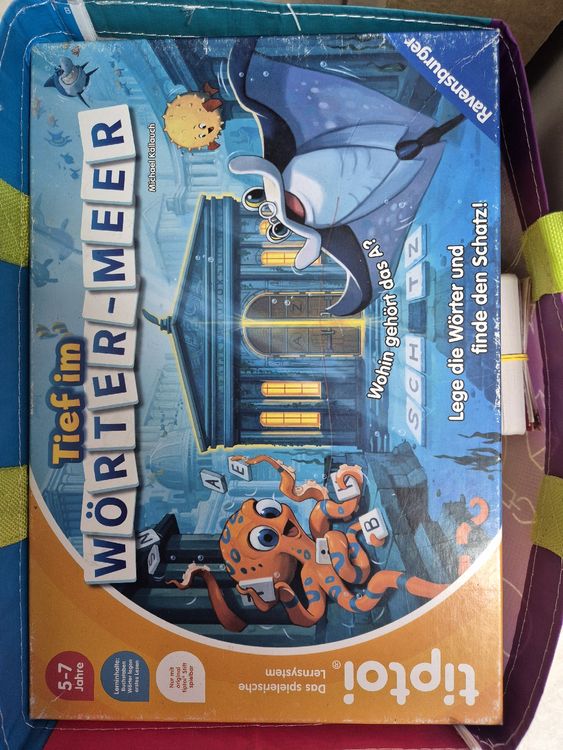Ravensburger Tiptoi Spiel – Tief Im Wörter-Meer – Lernspiel Für 1–4 Spieler, 5–7 Jahre – Buchstaben & Wörter