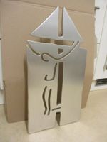 Stylishe Wand-Skulptur Kunst-Objekt abstrakt aus Metall