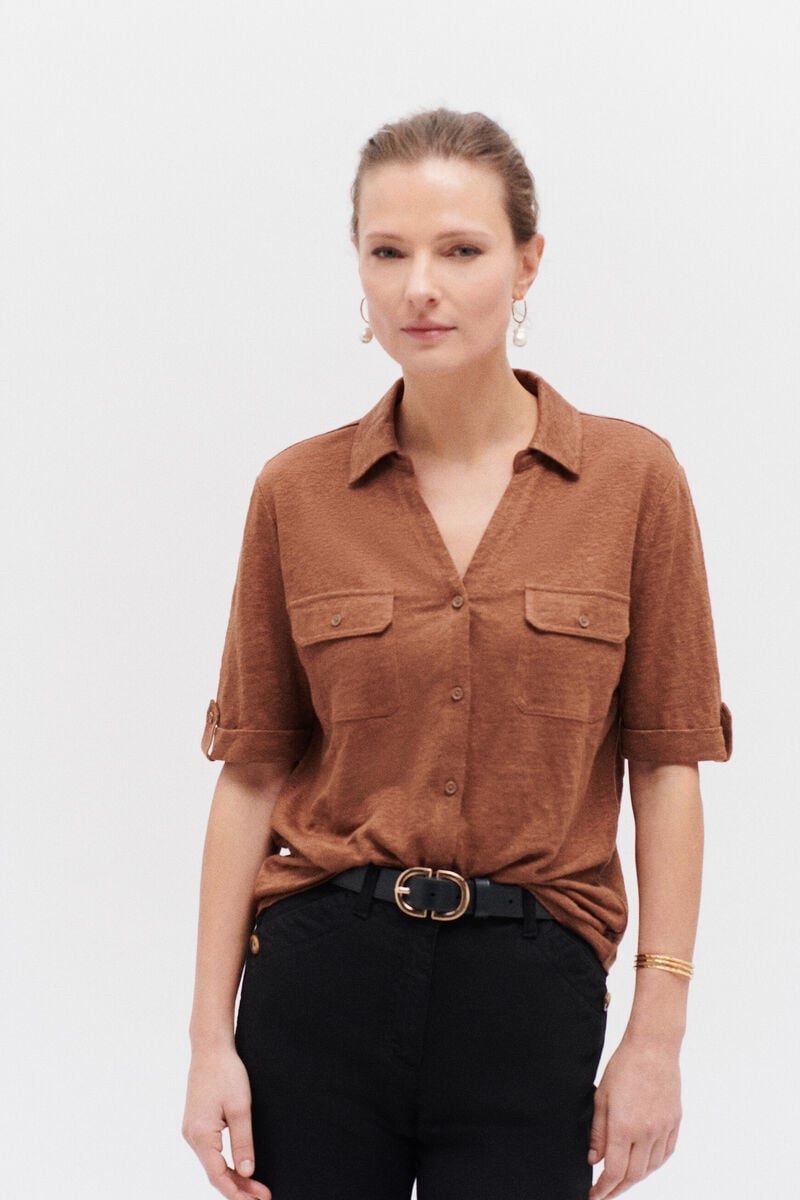 Caroll Blusen: Caroll linen jersey shirt – Gebraucht aus Cully von Maar_K