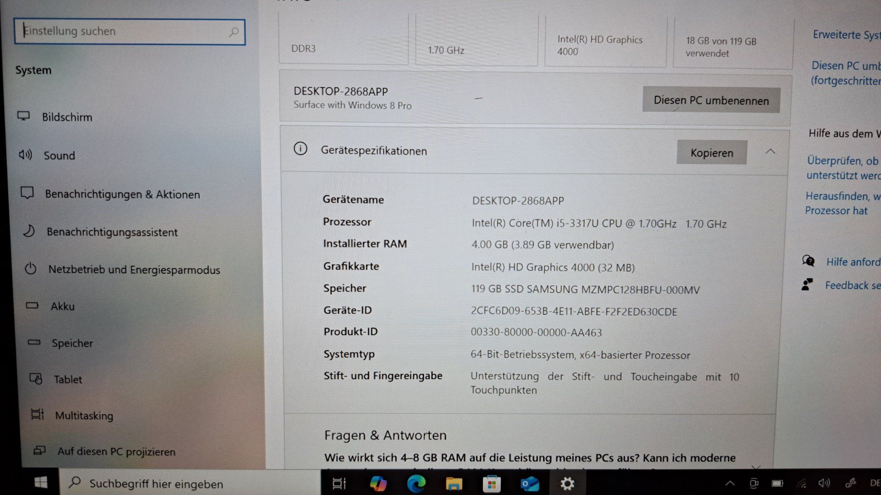 Microsoft Tablet PC: Surface Pro 1 - 1. Generation - Vintage - Retro – Usato da Zwingen venduto da Tigertimmi 6