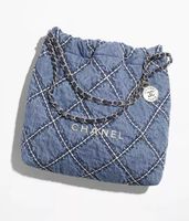 Chanel 22 Denim medium Bag Full Set