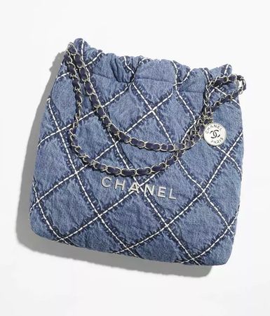 Chanel 22 Denim medium Bag Full Set