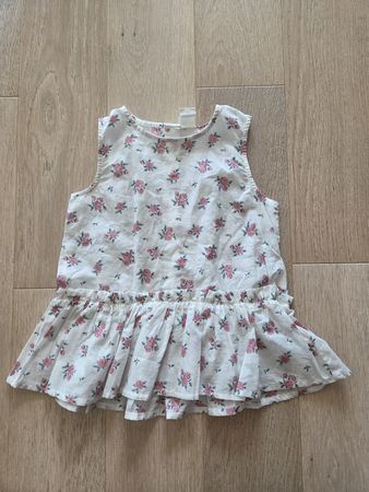 NEUE Kinder Bluse H&M Blumenmuster weiss Grösse 104