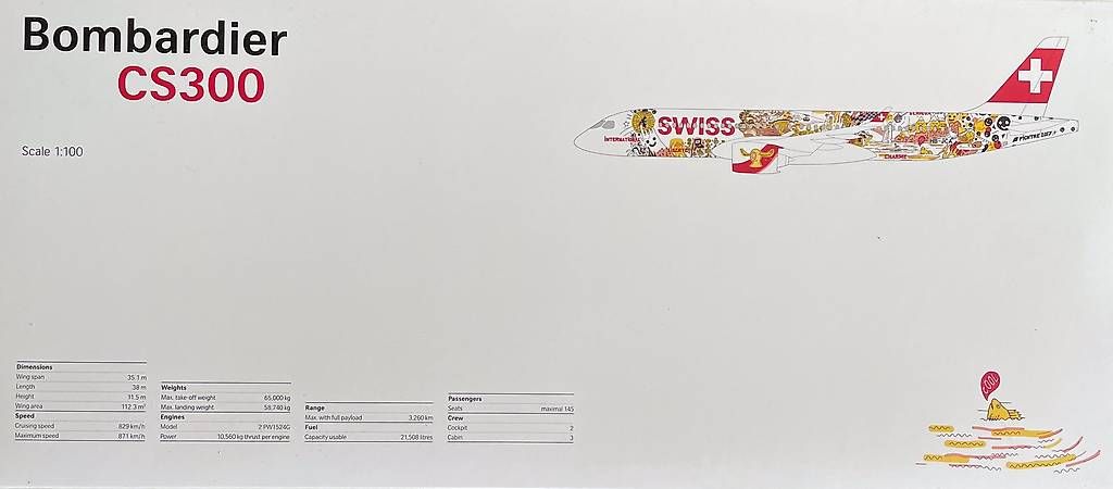 Swiss Kit di modellismo & Modellini statici: Swiss Flugzeugmodell Bobardier CS 300 – Usato da Hondrich venduto da Achilles_500 4