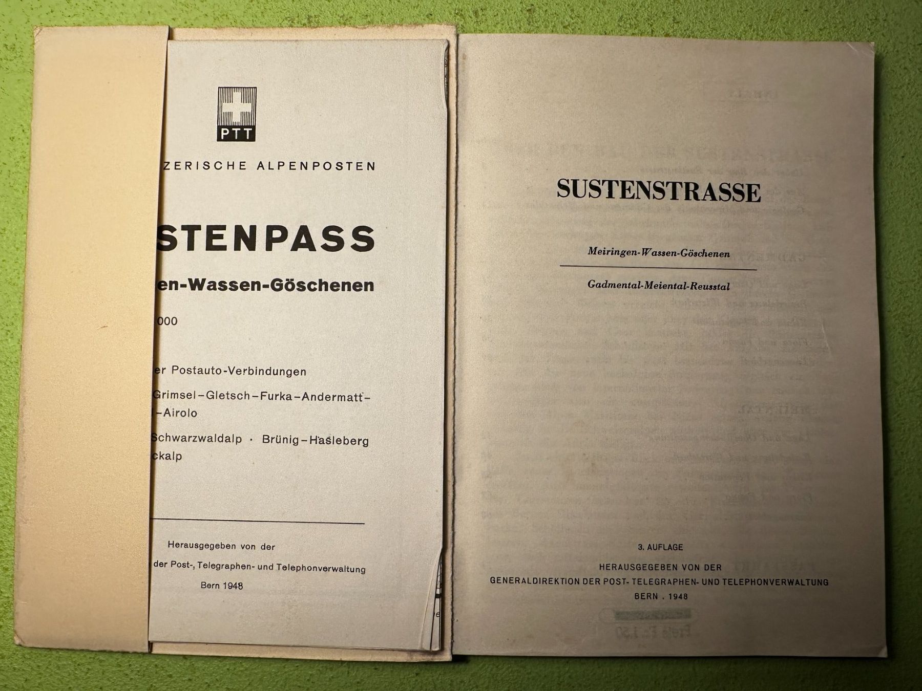 Landkarten & Atlanten: Schweizerische Alpenposten: Sustenstrasse. – Gebraucht aus Zürich von allp 1