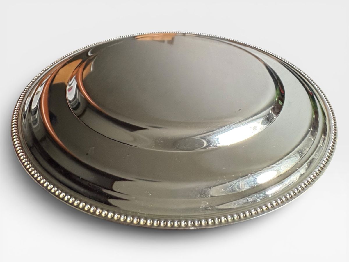 Piatti: 10+1 Platzteller Silber Perlrand Vintage Metall – Usato da Zwingen venduto da imh_bl67 1